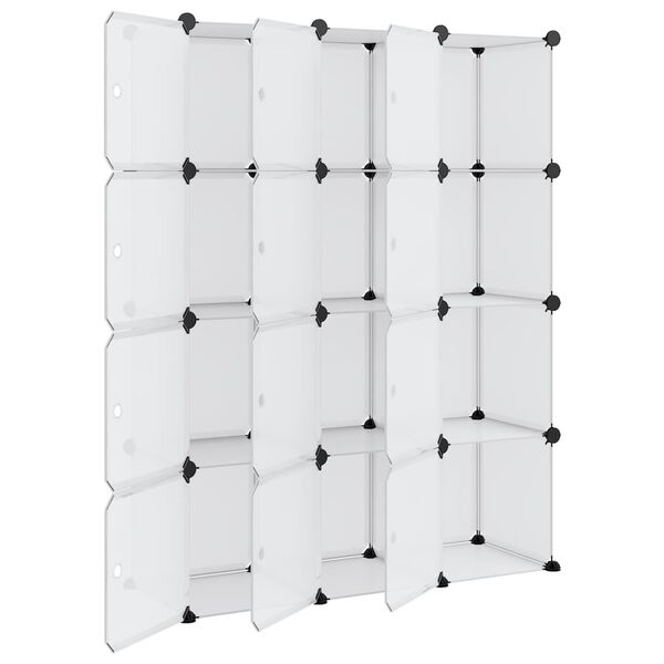 vidaXL S&auml;ilytyskuutioj&auml;rjest&auml;j&auml; 12 kuutiolla ja ovilla l&auml;pin&auml;kyv&auml; PP