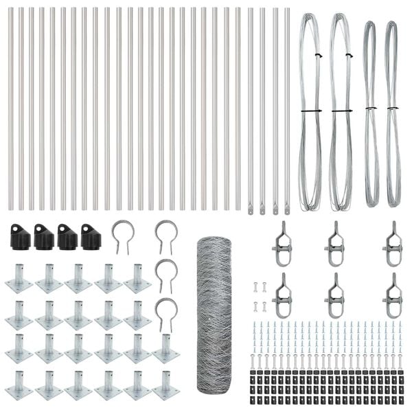 vidaXL Aitalatu Hopea 50 x 0,6 m (50 mm verkko) Ter&auml;s