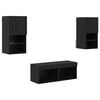 vidaXL TV-sein&auml;hyllyt 4 kpl Musta tammi. Tekninen puu