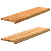 vidaXL Askelmat 2 kpl vaaleanruskea 100x30x2 cm t&auml;ysi tammi
