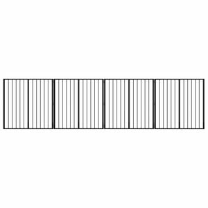 vidaXL Koiraportti 4 kpl Musta 100 x 100 cm Galvanoitu ter&auml;s