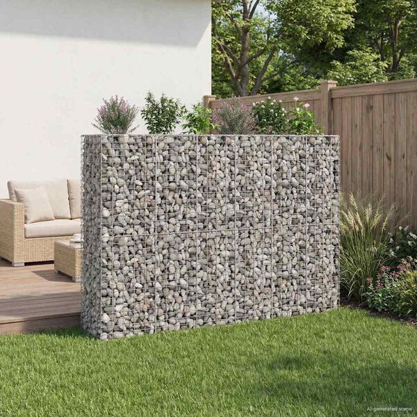 vidaXL Gabion Kohotettu Peti 3 pcs Hopea 250 x 50 x 150 cm