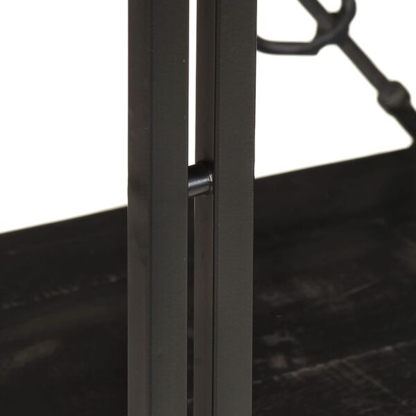 vidaXL 3-tasoinen kirjahylly musta 90x30x80 cm t&auml;ysi mangopuu