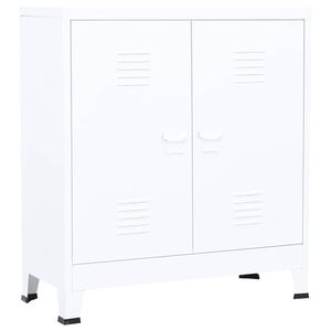 vidaXL Teollinen s&auml;ilytysarkku valkoinen 90x40x100 cm ter&auml;s