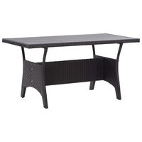 vidaXL Puutarhapöytä musta 120x70x66 cm polyrottinki