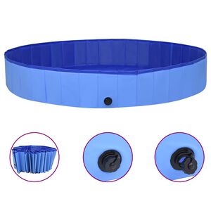 vidaXL Kokoontaitettava koiran uima-allas sininen 300x40 cm PVC