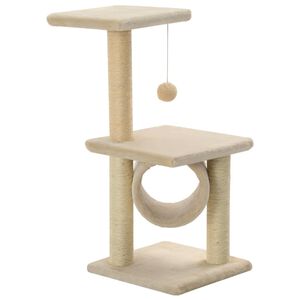 vidaXL Kissan raapimispuu sisal-pylv&auml;ill&auml; 65 cm beige