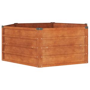 vidaXL Korotettu kukkalaatikko ruoste 129x129x45 cm Corten ter&auml;s