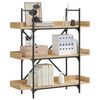 vidaXL Kirjahylly 3 tasoa Sonoma-tammi 100x33x108,5 cm tekninen puu