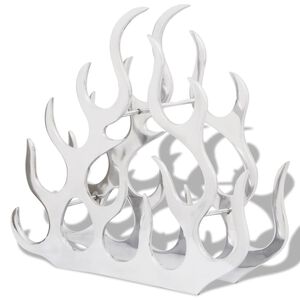 vidaXL Alumiininen viinipulloteline 11 pullolle Hopea