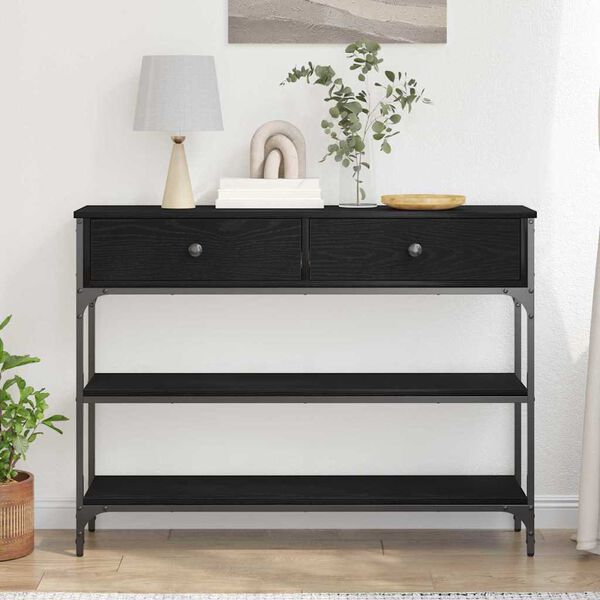 vidaXL Konsolip&ouml;yt&auml; Musta tammi. 72.5 x 25 x 75 cm Tekninen puu