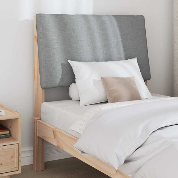 vidaXL Verhoiltu sängynpääty Vaaleanharmaa 80 cm Massiivinen mänty