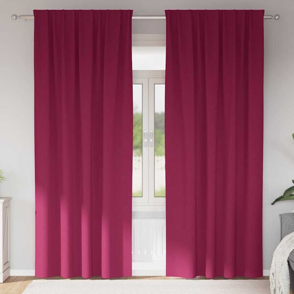 vidaXL Pimentävä verho renkailla 2 pcs Viininpunainen 225 x 140 cm
