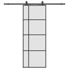 vidaXL Liukuovi asennustarvikkeilla musta 76x205 cm ESG lasi