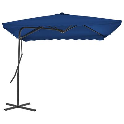 vidaXL Aurinkovarjo terästangolla sininen 250x250x230 cm