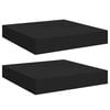 vidaXL Kelluvat sein&auml;hyllyt 2 kpl musta 23x23,5x3,8 cm MDF
