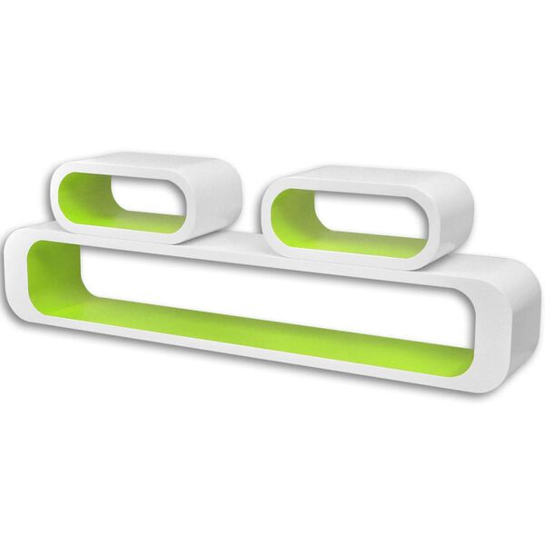 vidaXL Sein&auml;hyllyt 6 kpl kuutio vihre&auml; ja valkoinen