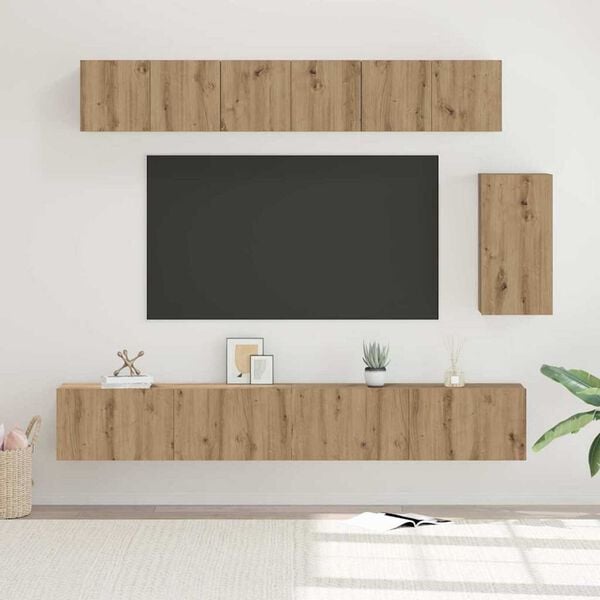 vidaXL TV-tasosetti 6 pcs artesaani tammi 100 x 30 x 30 cm