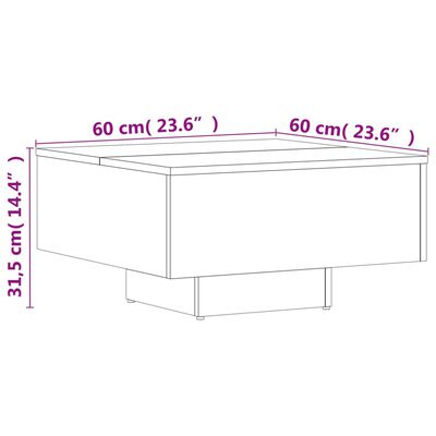 vidaXL Sohvapöytä korkeakiilto valkoinen 60x60x31,5 cm lastulevy