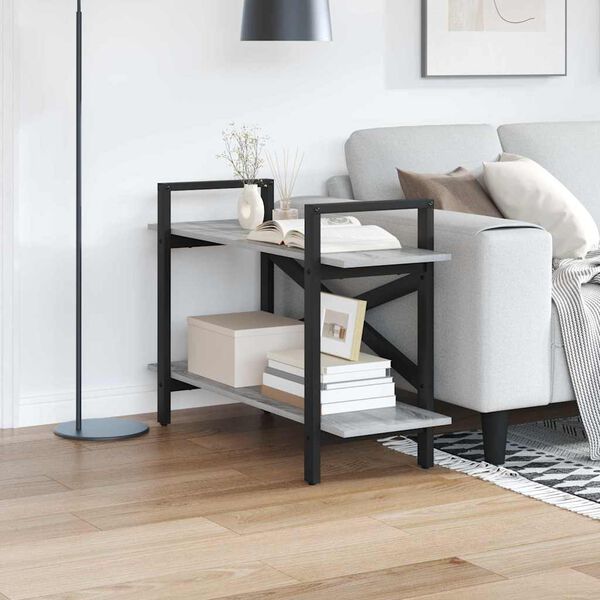 vidaXL Kirjahylly Harmaa Sonoma 100 x 33,5 x 64 cm Tekninen puu