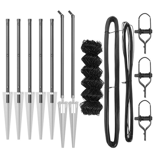 vidaXL Aitalatu Harmaa 10 x 0,4 m (60 x 60 mm verkko) Ter&auml;s ja PVC