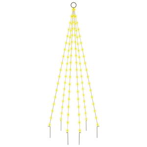 vidaXL Joulukuusi lipputankoon 108 l&auml;mpim&auml;n valkoista LED-valoa 180 cm