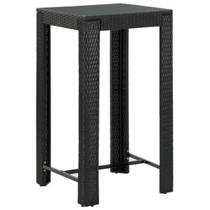 vidaXL Puutarhan baarip&ouml;yt&auml; musta 60,5x60,5x110,5 cm polyrottinki