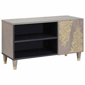 vidaXL TV-kaappi Harmaa 80 x 33 x 46 cm Kiinte&auml; mango puu