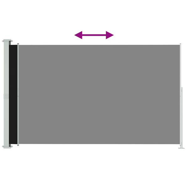 vidaXL Sisäänvedettävä terassin sivumarkiisi 220x300 cm musta
