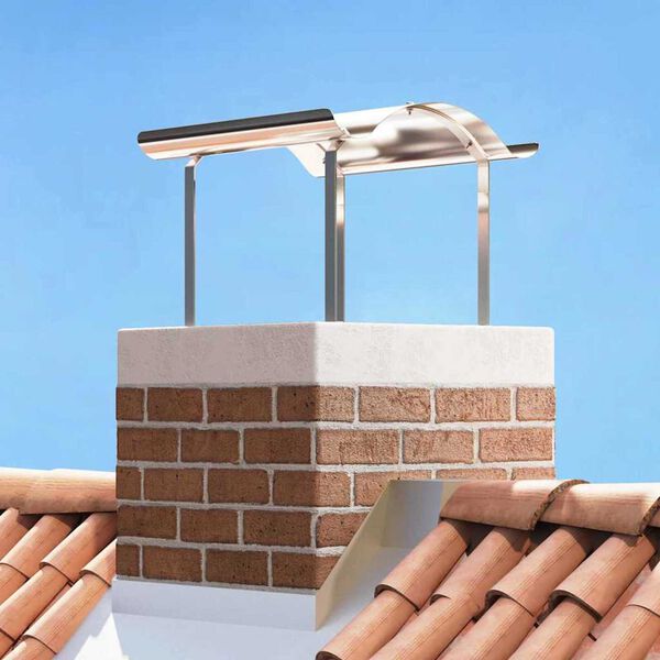 vidaXL Piipun hattu Hopea 59.5 x 50 x 36.5 cm Ruostumaton teräs