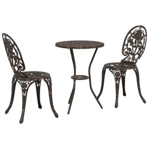 vidaXL Puutarhan Bistro Set 3 pcs pronssi Alumiini