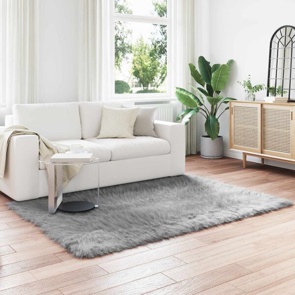 vidaXL Keinotekoista Lammasnahkaa Matto Tafalla Harmaa 120 x 170 cm