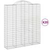 vidaXL Kaarimaiset gabionkorit 20 kpl 200x50x220/240 cm galvanoitu rauta