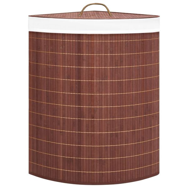 vidaXL Bambu kulmapyykkikori ruskea 60 l