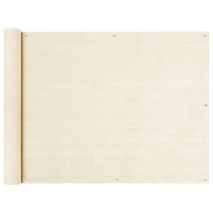vidaXL Parvekkeen suoja kerma 90x600 cm HDPE