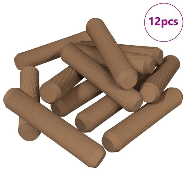 vidaXL Puutapit 12 pcs Ruskea &Oslash;8 x 35 mm t&auml;ysi puu