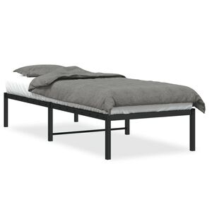 vidaXL Metallinen s&auml;ngynrunko musta 75x190 cm