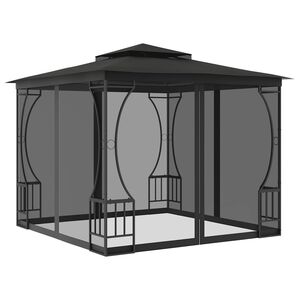 vidaXL Huvimaja verkoilla 300x300x265 cm antrasiitti