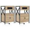 vidaXL Y&ouml;p&ouml;yt&auml;kaappi 2 kpl Sonoman tammi 40 x 31 x 60 cm Tekninen puu