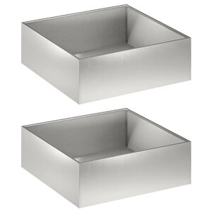vidaXL Puutarha ruukku 2 kpl Hopea 60 x 60 x 20 cm Ruostumaton ter&auml;s
