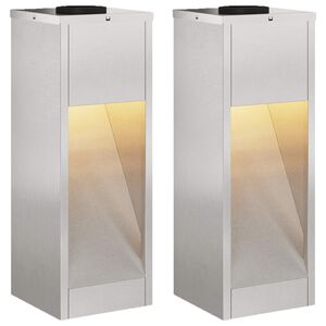 vidaXL Aurinkoinen LED-polkuvalo 2 kpl L&auml;mpim&auml;n Valkoinen