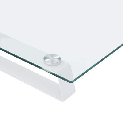vidaXL Näyttöteline valkoinen 40x20x8 cm karkaistu lasi ja metalli