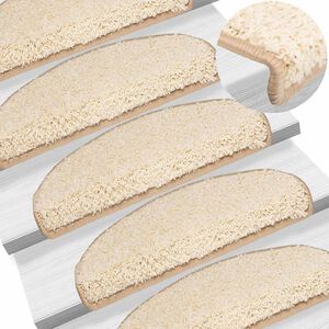 vidaXL Porrasmatot 10 kpl 65x21x4 cm Kermanv&auml;rinen Puolipy&ouml;re&auml; Suuri