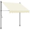 vidaXL Sis&auml;&auml;nkelattava markiisi kerma 250x150 cm kangas ja ter&auml;s
