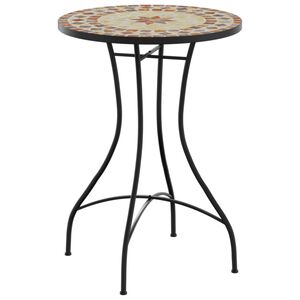 vidaXL Mosaiikkibistrop&ouml;yt&auml; terrakotta/valkoinen &Oslash;50x70 cm keramiikka