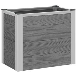 vidaXL Puutarhan Korotettu Kukkalaatikko Harmaa 50 x 30 x 42 cm