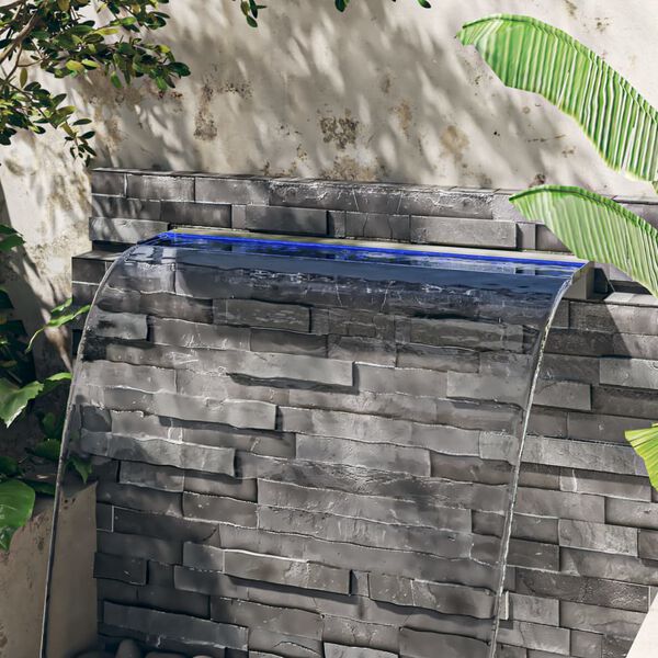 vidaXL Vesiputous RGB LED-valoilla ruostumaton ter&auml;s 108 cm