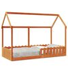 vidaXL Lasten talonmuotoinen s&auml;ngynrunko vahanruskea 90x200 cm m&auml;nty