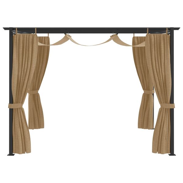 vidaXL Puutarhakatos 4x3 m harmaanruskea