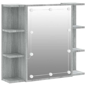 vidaXL Peilikaappi LED-valoilla harmaa Sonoma 70x16,5x60 cm